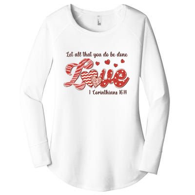 Let All That You Do Be Done Love Retro Valentine's Day Gift Women's Perfect Tri Tunic Long Sleeve Shirt