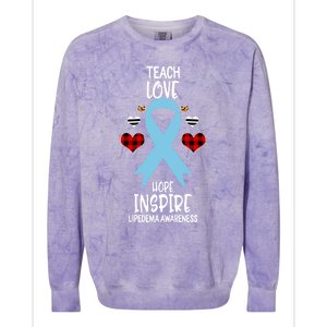 Lipedema Awareness Teach Ribbon Love Hope Inspire Gift Colorblast Crewneck Sweatshirt