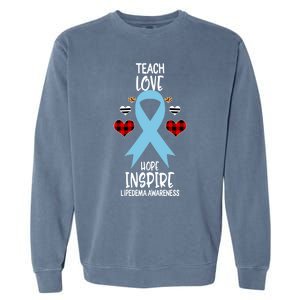 Lipedema Awareness Teach Ribbon Love Hope Inspire Gift Garment-Dyed Sweatshirt