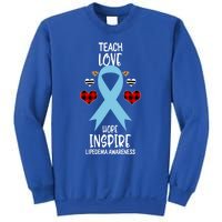 Lipedema Awareness Teach Ribbon Love Hope Inspire Gift Sweatshirt