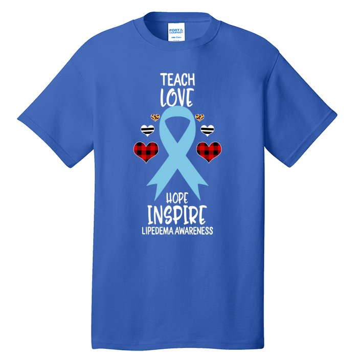 Lipedema Awareness Teach Ribbon Love Hope Inspire Gift Tall T-Shirt