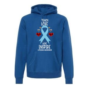 Lipedema Awareness Teach Ribbon Love Hope Inspire Gift Premium Hoodie