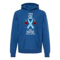 Lipedema Awareness Teach Ribbon Love Hope Inspire Gift Premium Hoodie