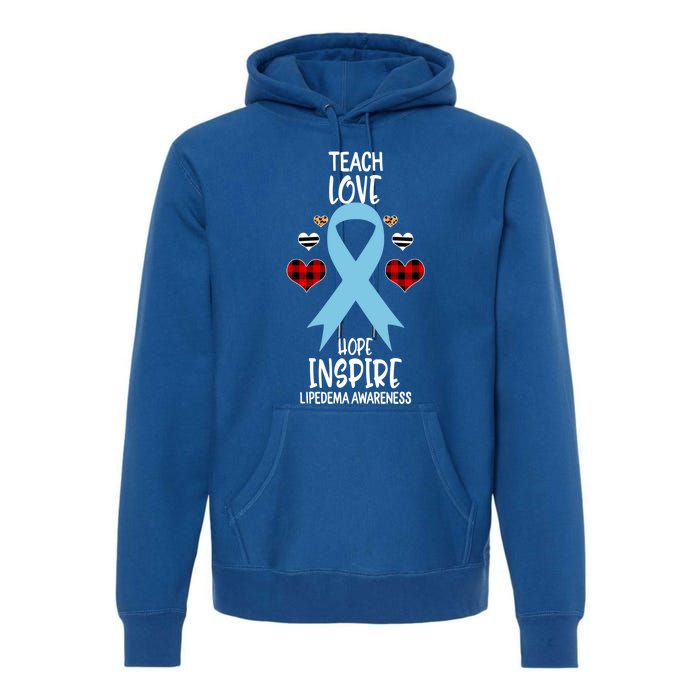 Lipedema Awareness Teach Ribbon Love Hope Inspire Gift Premium Hoodie