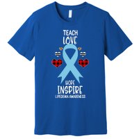 Lipedema Awareness Teach Ribbon Love Hope Inspire Gift Premium T-Shirt