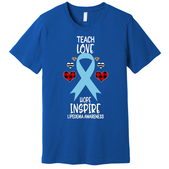 Lipedema Awareness Teach Ribbon Love Hope Inspire Gift Premium T-Shirt