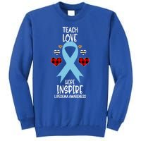 Lipedema Awareness Teach Ribbon Love Hope Inspire Gift Tall Sweatshirt