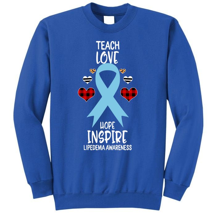 Lipedema Awareness Teach Ribbon Love Hope Inspire Gift Tall Sweatshirt