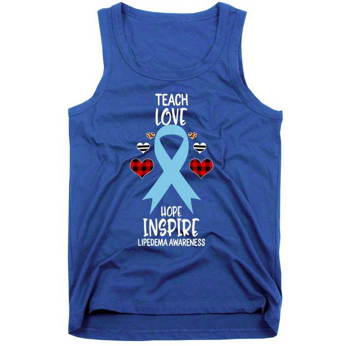 Lipedema Awareness Teach Ribbon Love Hope Inspire Gift Tank Top