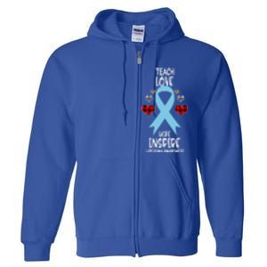 Lipedema Awareness Teach Ribbon Love Hope Inspire Gift Full Zip Hoodie