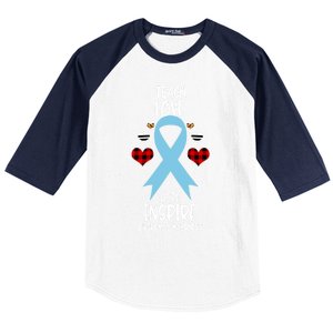 Lipedema Awareness Teach Ribbon Love Hope Inspire Gift Baseball Sleeve Shirt