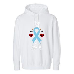 Lipedema Awareness Teach Ribbon Love Hope Inspire Gift Garment-Dyed Fleece Hoodie