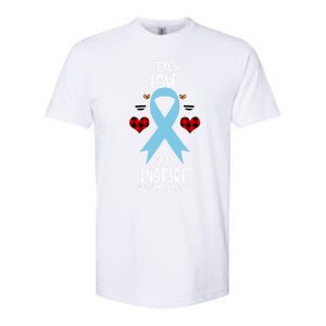 Lipedema Awareness Teach Ribbon Love Hope Inspire Gift Softstyle CVC T-Shirt