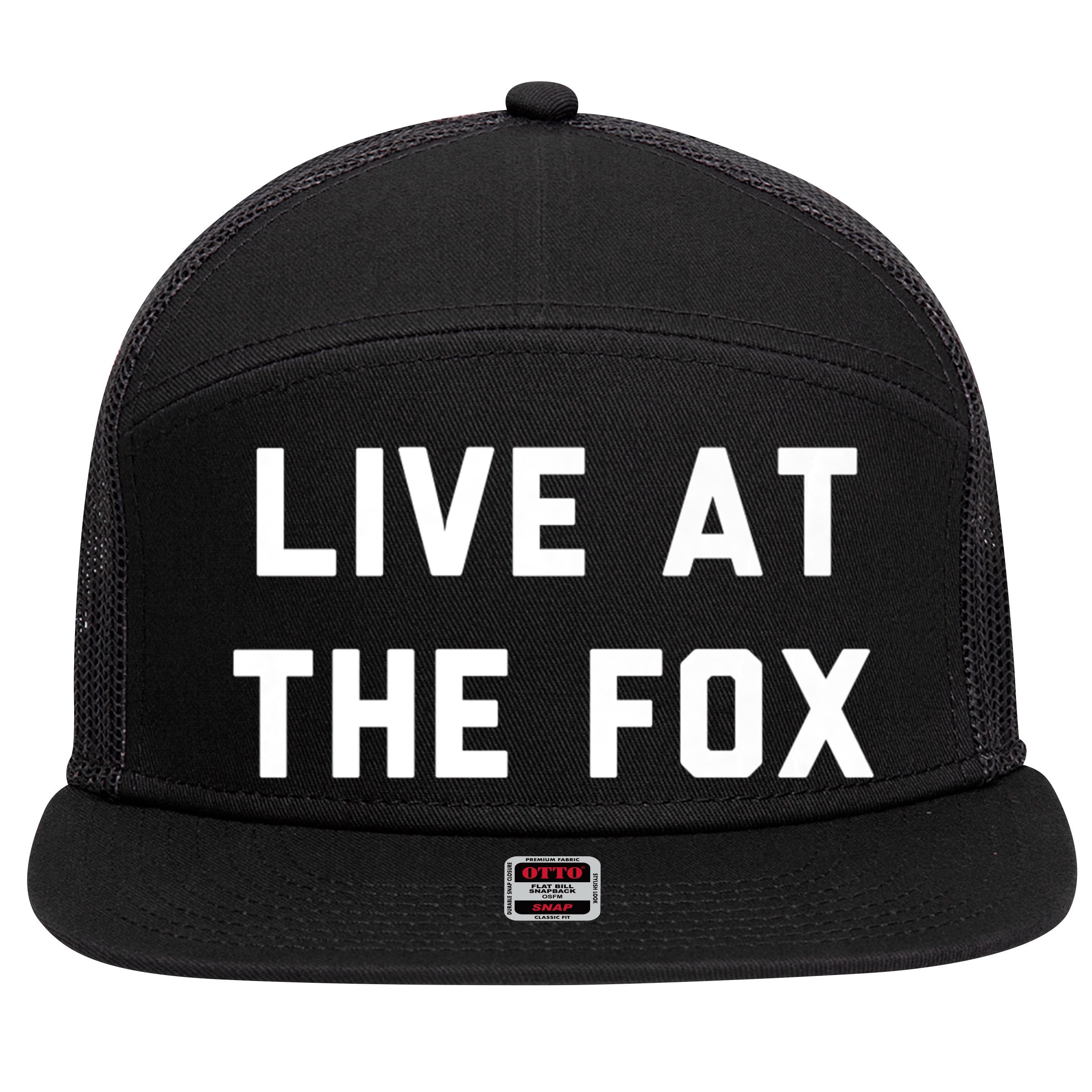 Live At The Fox Classic Rock Music Inspired Southern Rock 7 Panel Mesh Trucker Snapback Hat