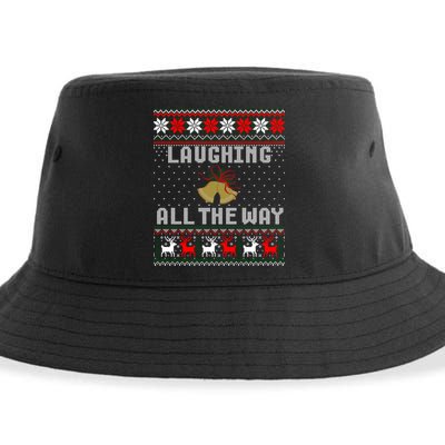 Laughing All The Way Jingle Bells Ugly Sweater Gift Sustainable Bucket Hat