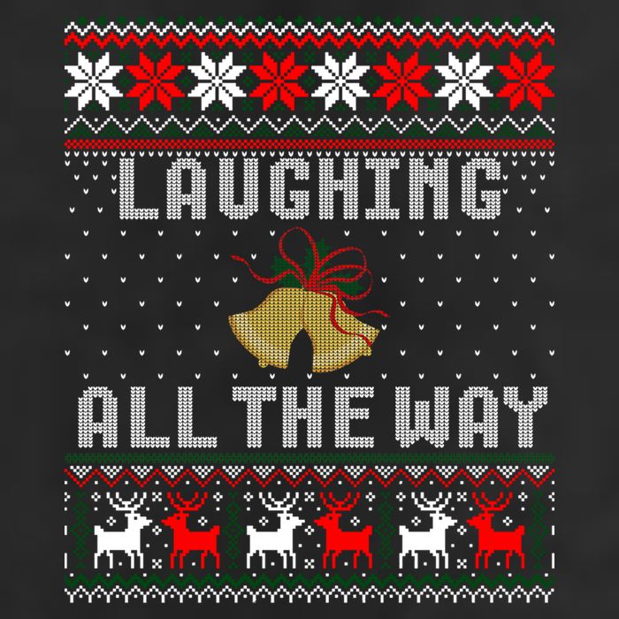Laughing All The Way Jingle Bells Ugly Sweater Gift Adult Drive Performance Visor