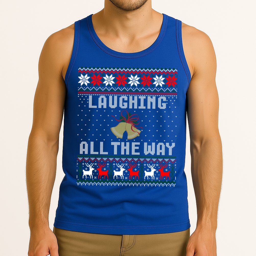 Laughing All The Way Jingle Bells Ugly Sweater Gift Tank Top