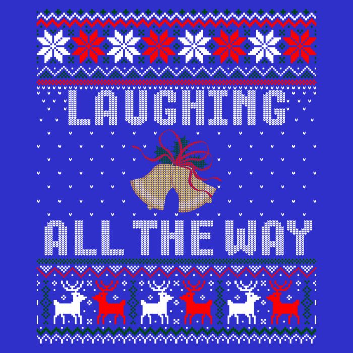 Laughing All The Way Jingle Bells Ugly Sweater Gift Zip Tote Bag