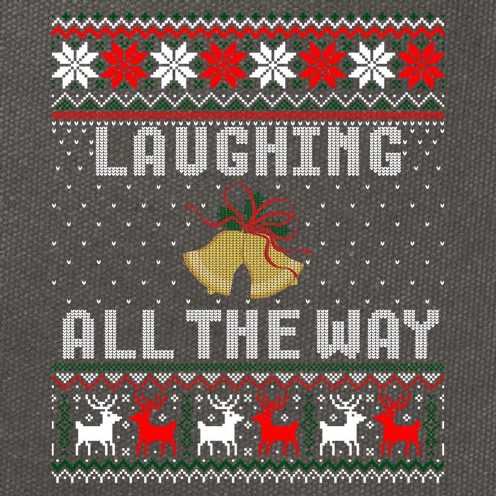 Laughing All The Way Jingle Bells Ugly Sweater Gift Cotton Canvas Backpack