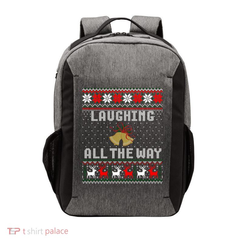 Laughing All The Way Jingle Bells Ugly Sweater Gift Vector Backpack