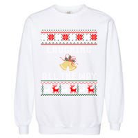 Laughing All The Way Jingle Bells Ugly Sweater Gift Garment-Dyed Sweatshirt