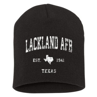 Lackland Afb Texas Tx Vintage Athletic Sports Design Short Acrylic Beanie