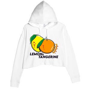 Lemon And Tangerine Bullet Train Crop Fleece Hoodie