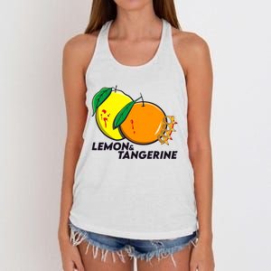 Lemon And Tangerine Bullet Train Women's Knotted Racerback Tank