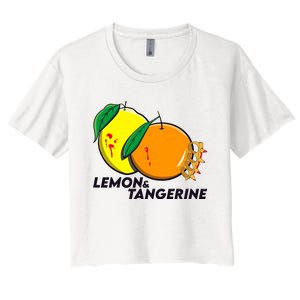 Lemon And Tangerine Bullet Train Women's Crop Top Tee