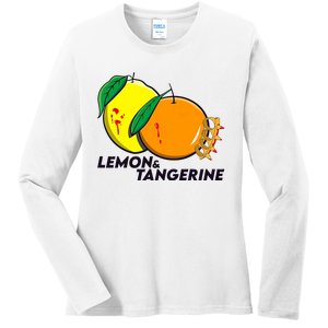 Lemon And Tangerine Bullet Train Ladies Long Sleeve Shirt