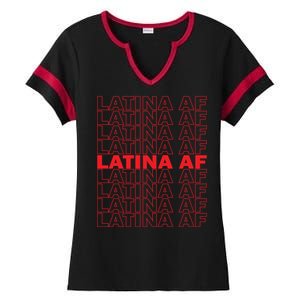 Latina Af Spanish Pride Ladies Halftime Notch Neck Tee