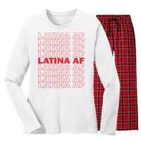 Latina Af Spanish Pride Women's Long Sleeve Flannel Pajama Set 