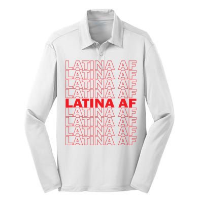 Latina Af Spanish Pride Silk Touch Performance Long Sleeve Polo