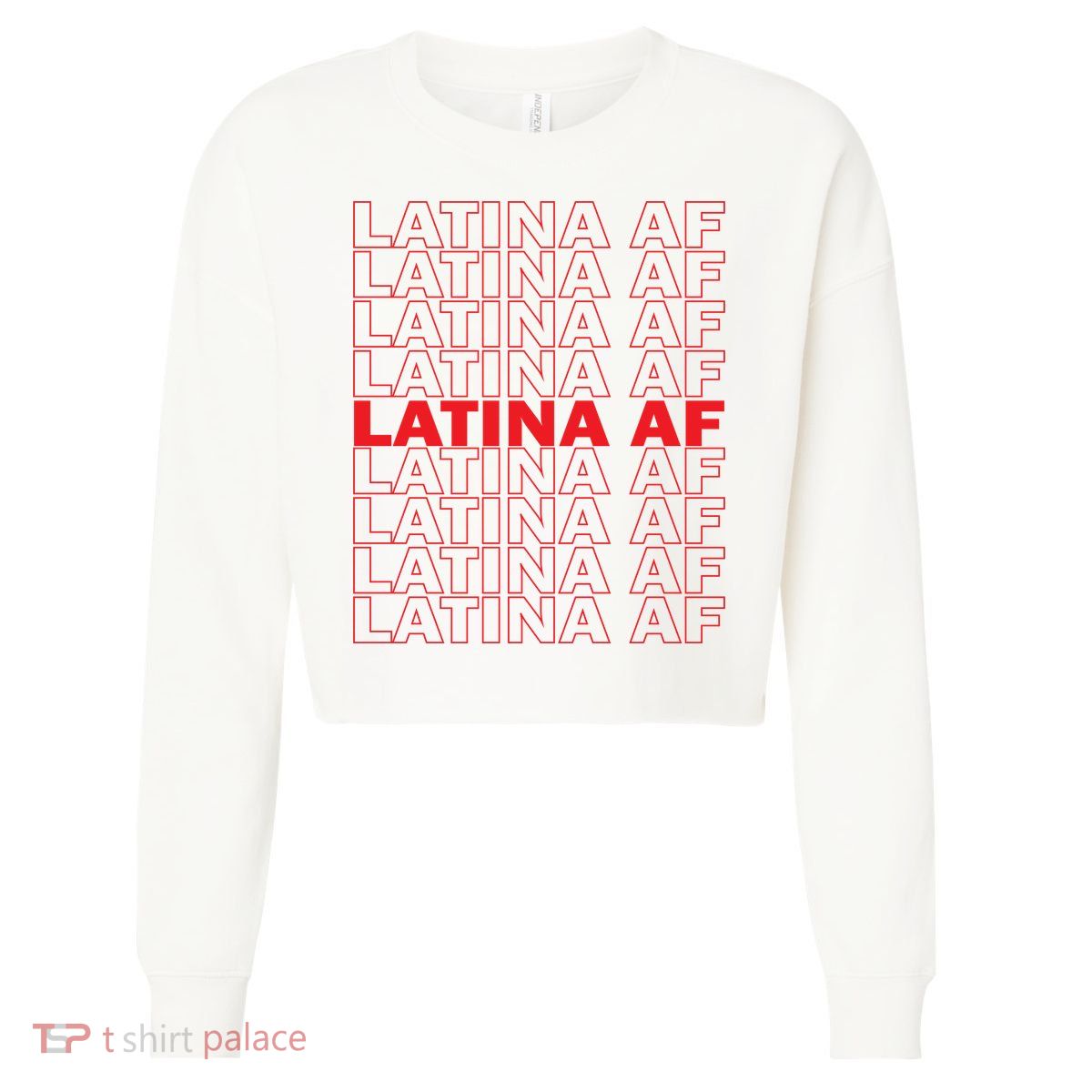 Latina Af Spanish Pride Cropped Pullover Crew