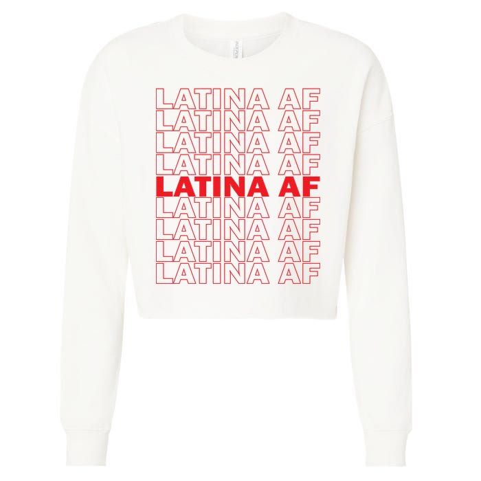 Latina Af Spanish Pride Cropped Pullover Crew