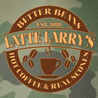 Latte Larry's Better Beans Hot Coffee & Real Scones Emblem Legacy Tie Dye Trucker Hat