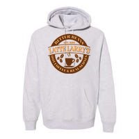 Latte Larry's Better Beans Hot Coffee & Real Scones Emblem Premium Hoodie