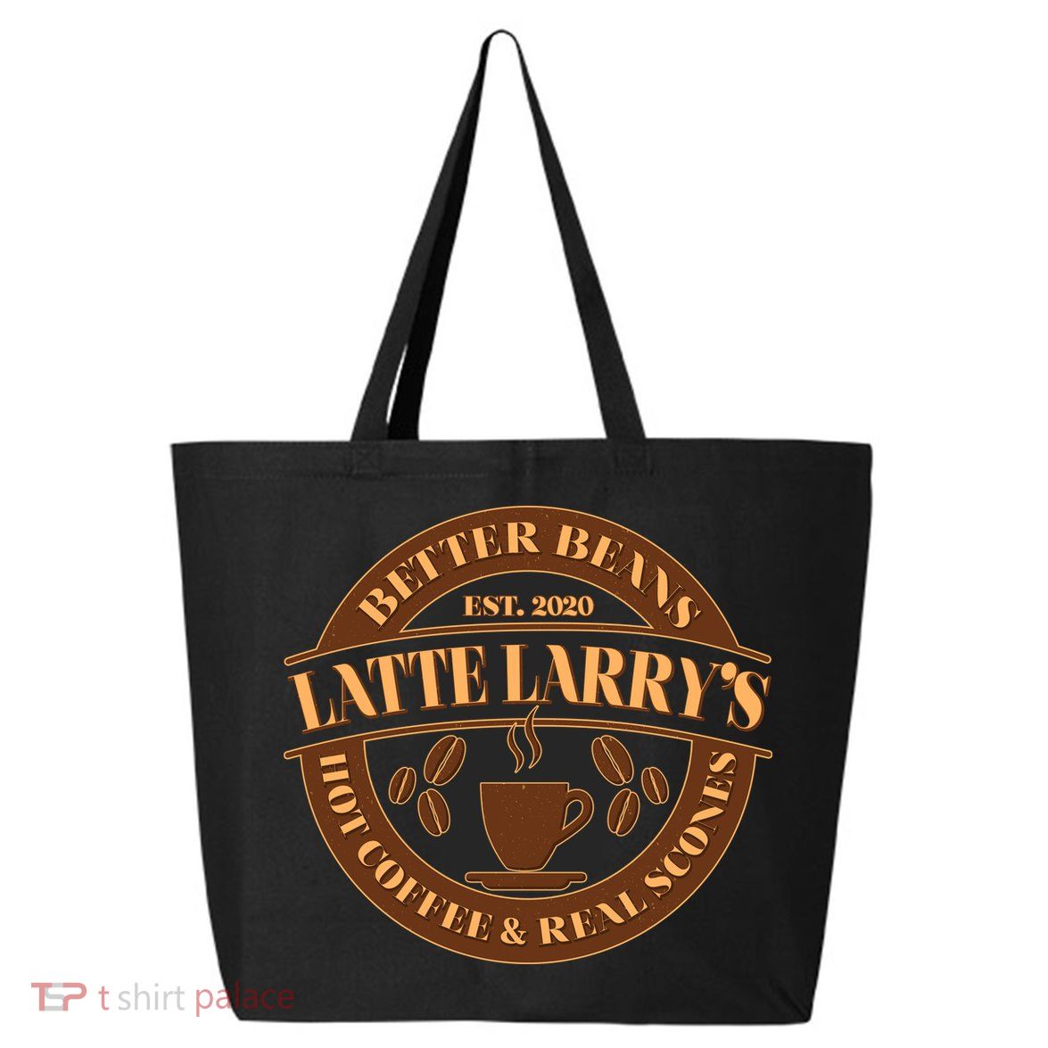 Latte Larry's Better Beans Hot Coffee & Real Scones Emblem 25L Jumbo Tote