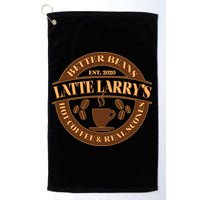 Latte Larry's Better Beans Hot Coffee & Real Scones Emblem Golf Towel