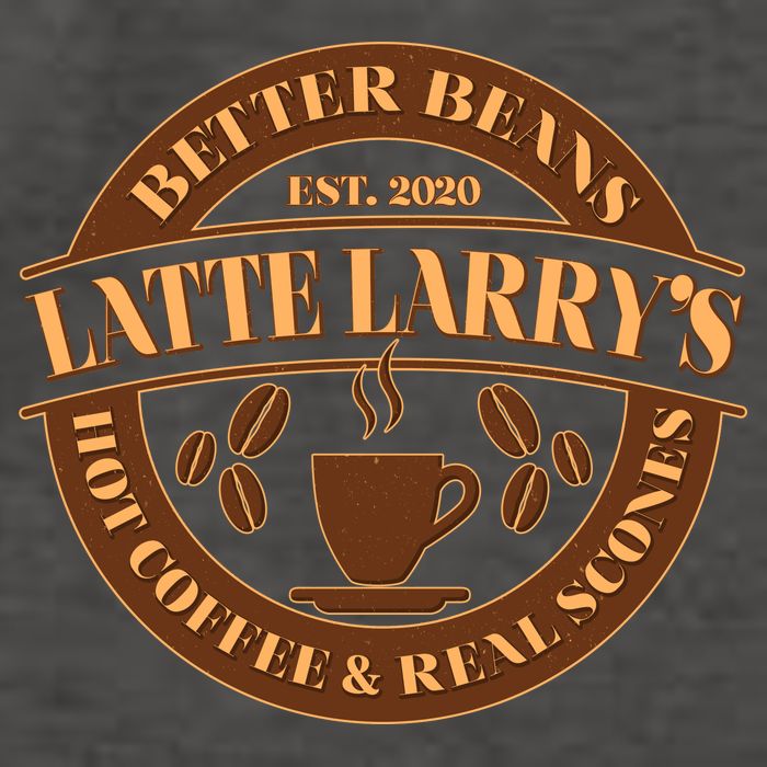 Latte Larry's Better Beans Hot Coffee & Real Scones Emblem Vector Backpack