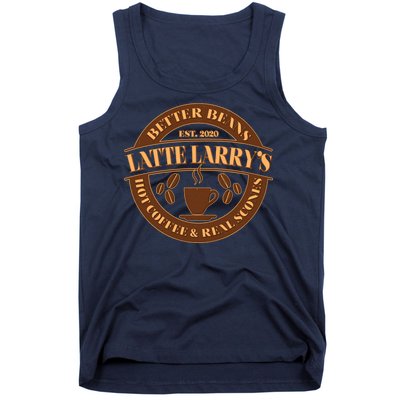 Latte Larry's Better Beans Hot Coffee & Real Scones Emblem Tank Top