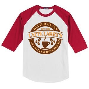 Latte Larry's Better Beans Hot Coffee & Real Scones Emblem Kids Colorblock Raglan Jersey