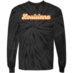 Louisiana America Usa State Retro Tie-Dye Long Sleeve Shirt