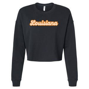 Louisiana America Usa State Retro Cropped Pullover Crew