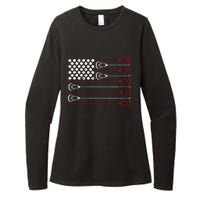 Lacrosse American USA Flag Womens CVC Long Sleeve Shirt