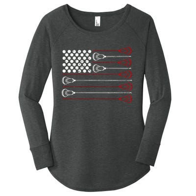 Lacrosse American USA Flag Women's Perfect Tri Tunic Long Sleeve Shirt