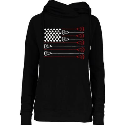 Lacrosse American USA Flag Womens Funnel Neck Pullover Hood