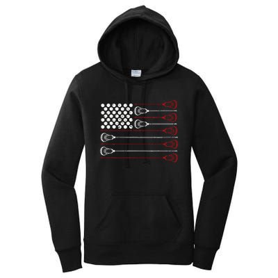 Lacrosse American USA Flag Women's Pullover Hoodie