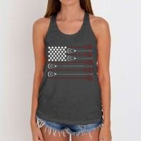 Lacrosse American USA Flag Women's Knotted Racerback Tank