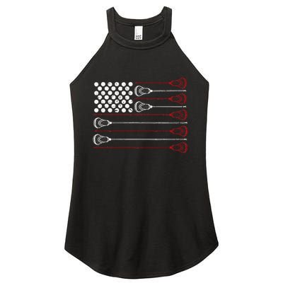 Lacrosse American USA Flag Women's Perfect Tri Rocker Tank